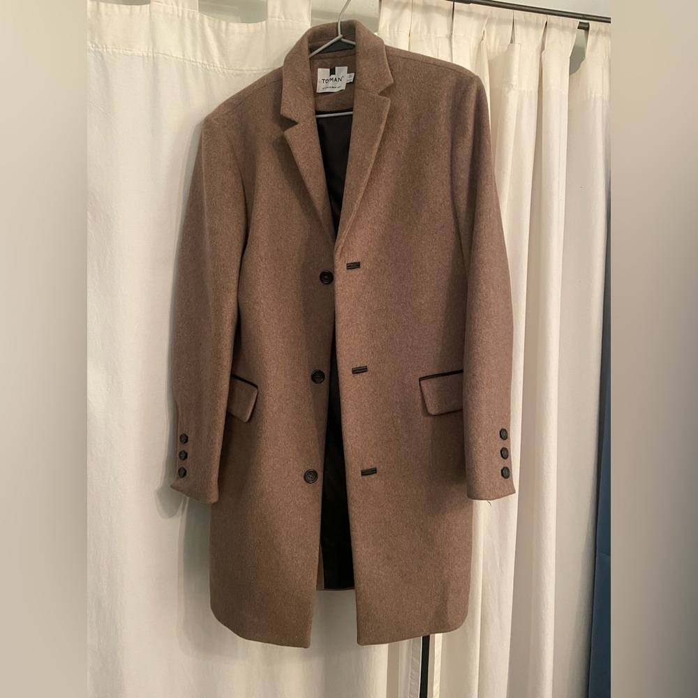 Topman wool peacoat- camel